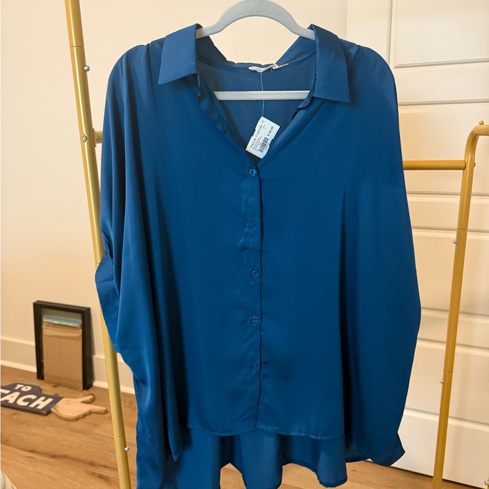 Brand New Oversized Button Down Blouse